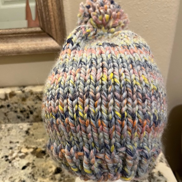 Hand Knit Chunky Hat with Pom Pom! - Picture 3 of 5